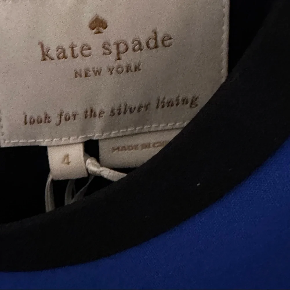 KATE SPADE‎ NY Women's NWT Size 4 Blue/Black Sleeveless Dress Fully Lined $358